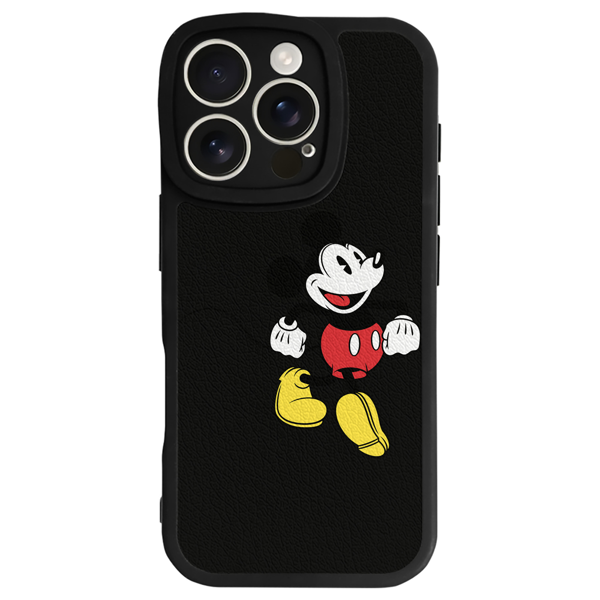（画像用） ミッキーマウス Mickey Mouse 【iPhone 16シリーズ対応】シリコンスマホケース（レザー調） 材質：シリコン